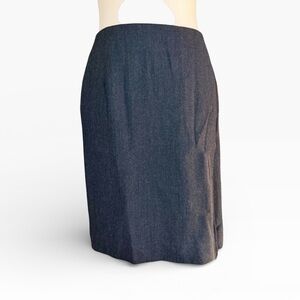 Ralph Lauren Vintage 100% Wool Gray Skirt Working Girl Designer 80s 90s Size 6